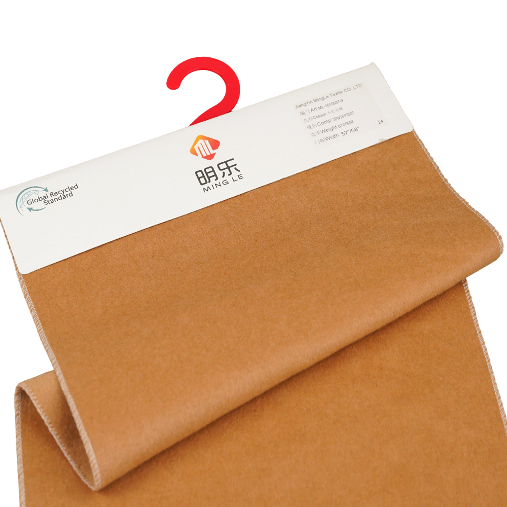 20 % vlna, 70 % polyester, 10 % ostatní vlákno, 870 G/M, velbloud, oboustranná vlněná tkanina, ML-110037-9