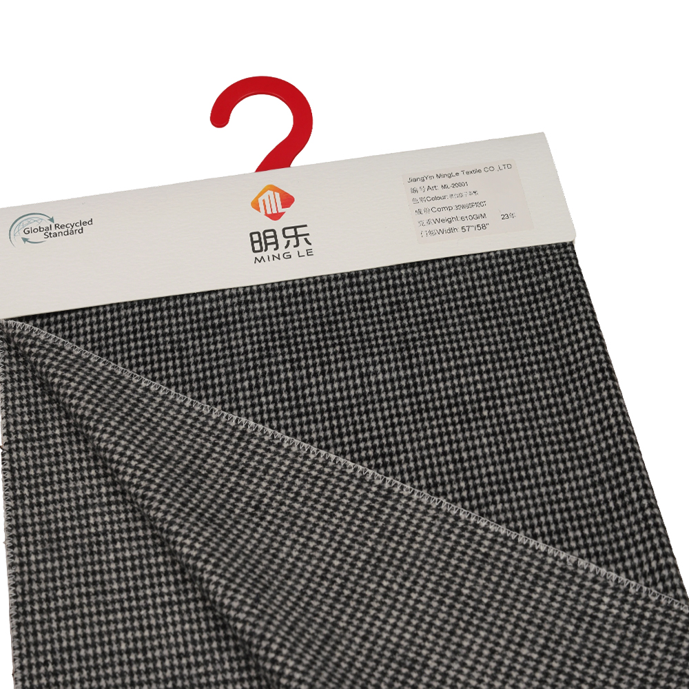 30% vlna, 60% polyester, 10% ostatní vlákno, 610G/M, černá a bílá, kostkovaná jednolícní krycí tkanina, ML-20001