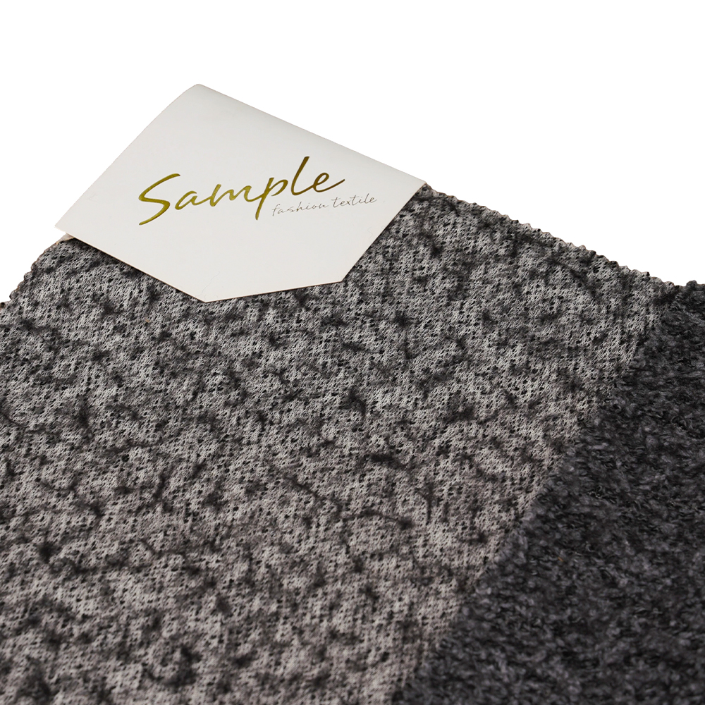 40 % vlna, 60 % polyester, 750 G/M, černá a šedá, bali pletená vlněná tkanina, ML-70165440-75