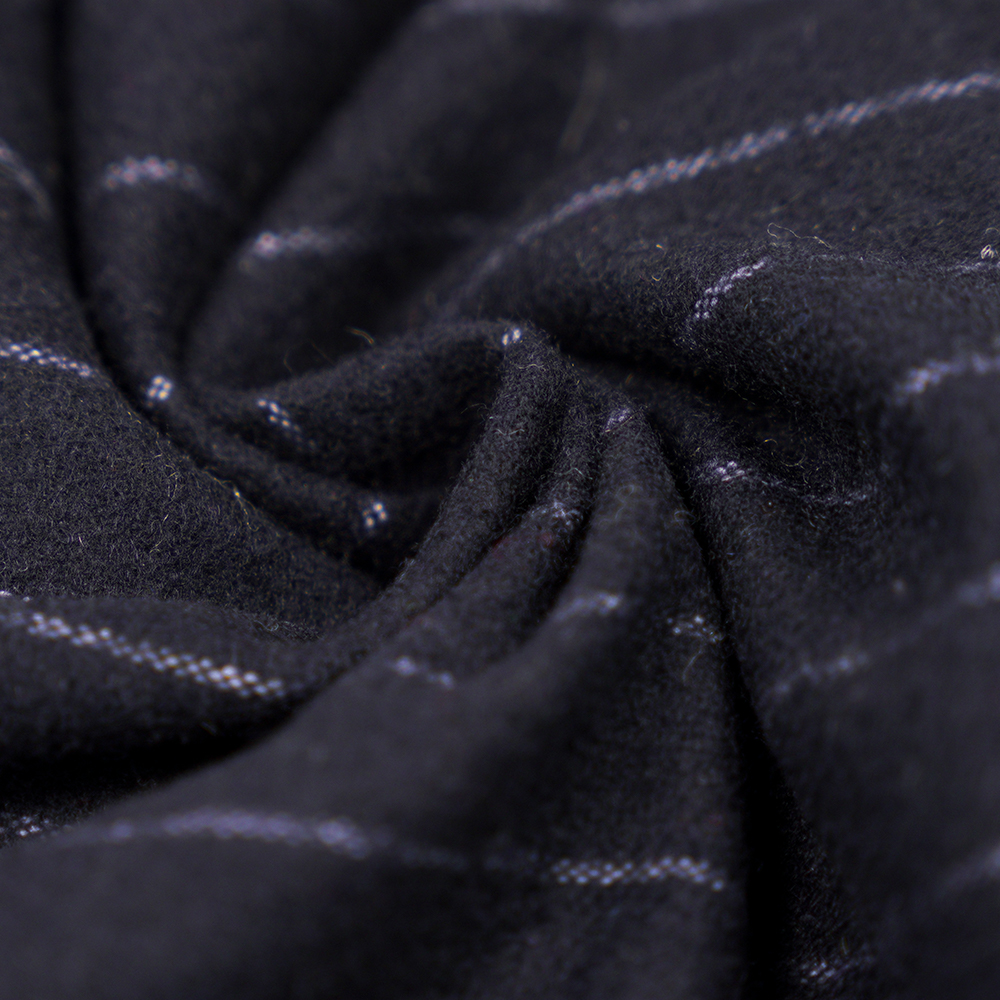 53 % Vlna, 47 % Polyester, 350 G/M, Zhiqing + bílá, Vertikální pruhovaná flanelová tkanina, ML-317245X-2